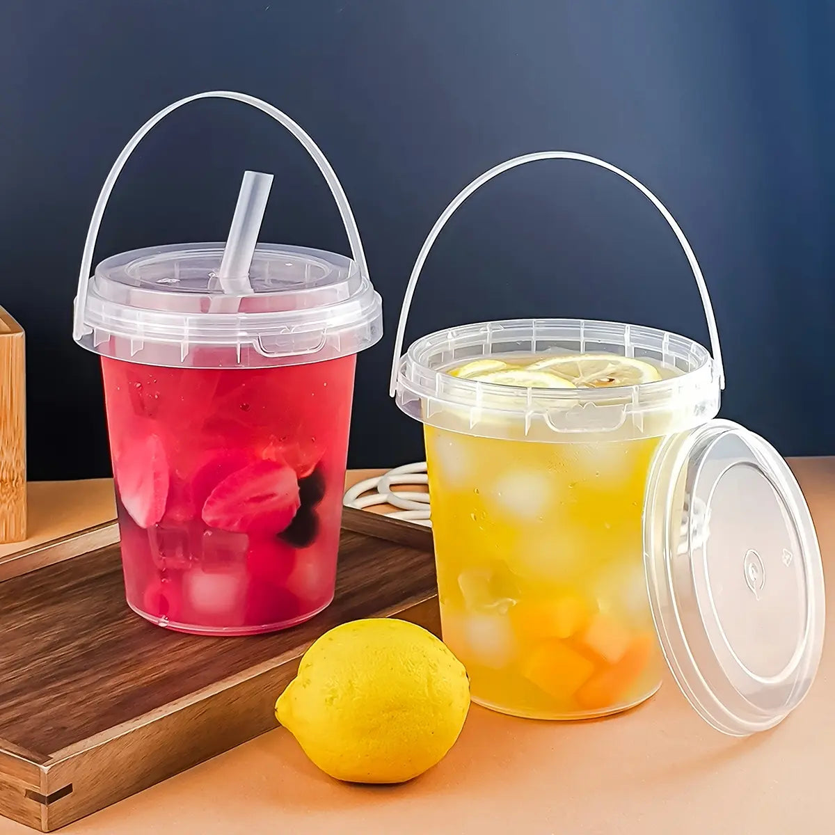 🥤 Large Reusable Plastic Cups with Lid & Straw – 3/5/10 Pack (33.81 oz)