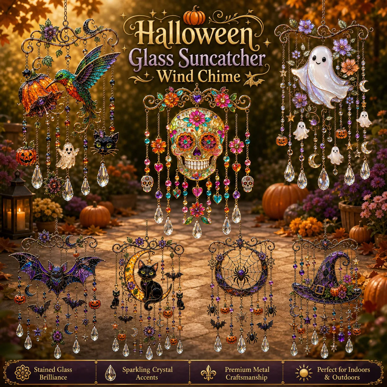 ๐Capteur solaire et carillon รฉolien d'Halloween