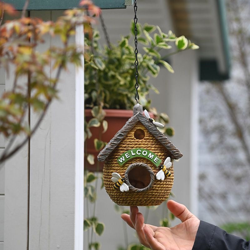 Welcome Home Hanging Birdhouse – Cozy Garden Decor