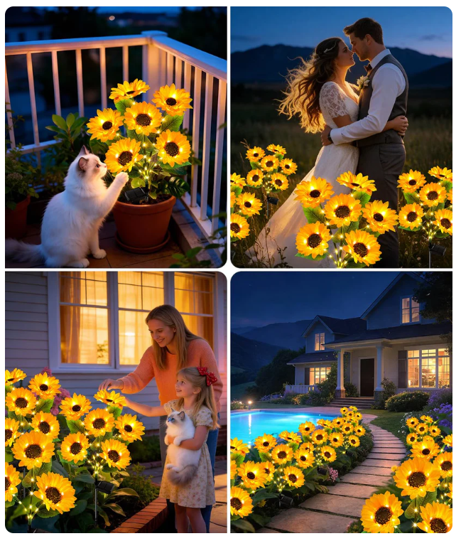 🌻Sunflower Solar Powered Lights for Garden(2PCS)
