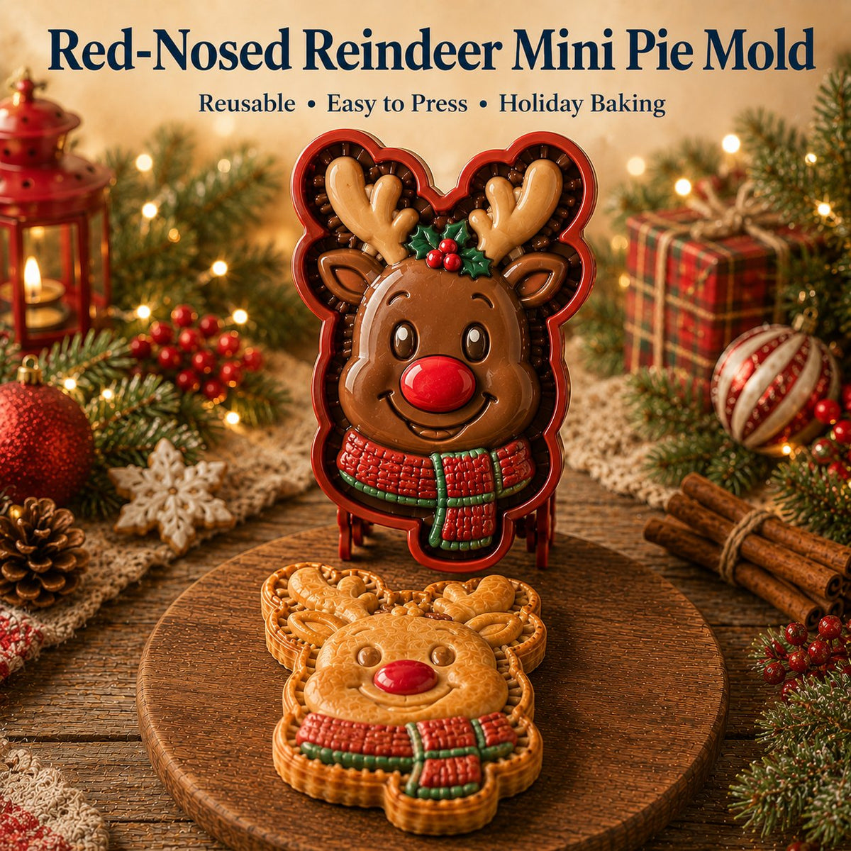 đ8-Design Christmas Mini Pie Mold Collection| Reusable Embossed Molds