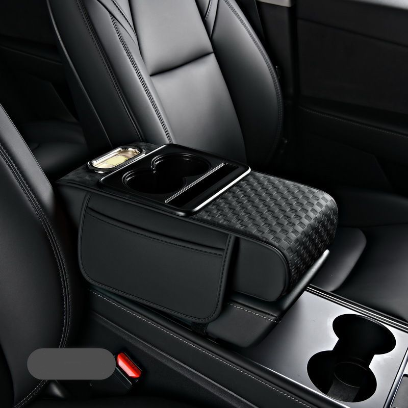 Car Armrest Cushion,5-in-1 Center Console Cover with 2 Storage Bags Cup Holder, Tissue Box Slot, Phone Slot for Sedans, Car Accessories Interior Organizers
