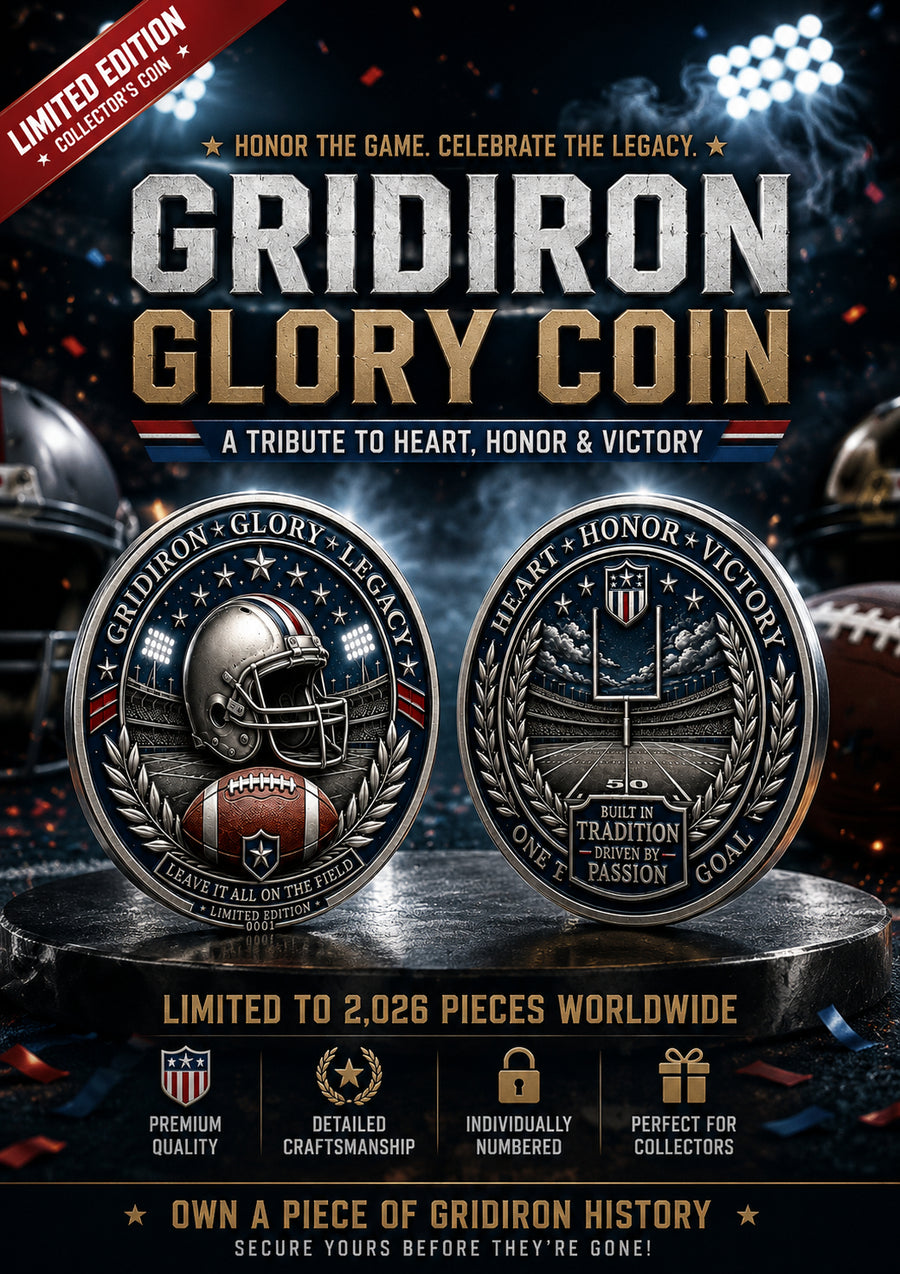 American football commemorative coin image 1 repeated