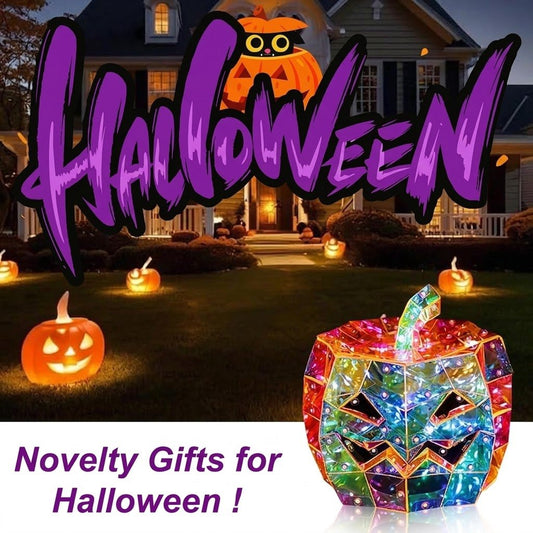 🔥Iridescent Pumpkin Light | Prism-Effect Pumpkin Art Sculpture Night Light | Colorful LED Halloween Party Decor