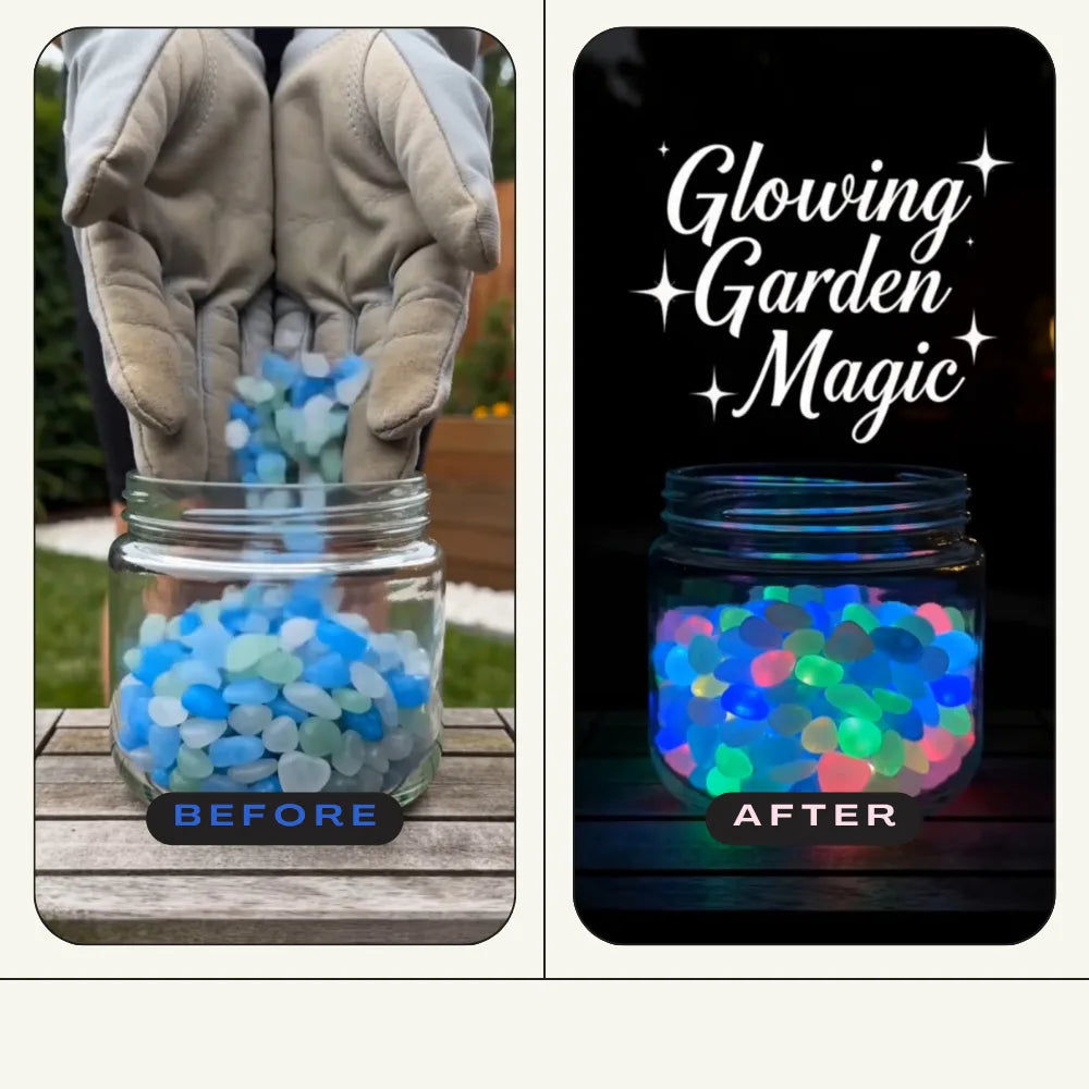 🌈 Glow-in-the-Dark Pebbles- Garden & Aquarium Decor-wsm