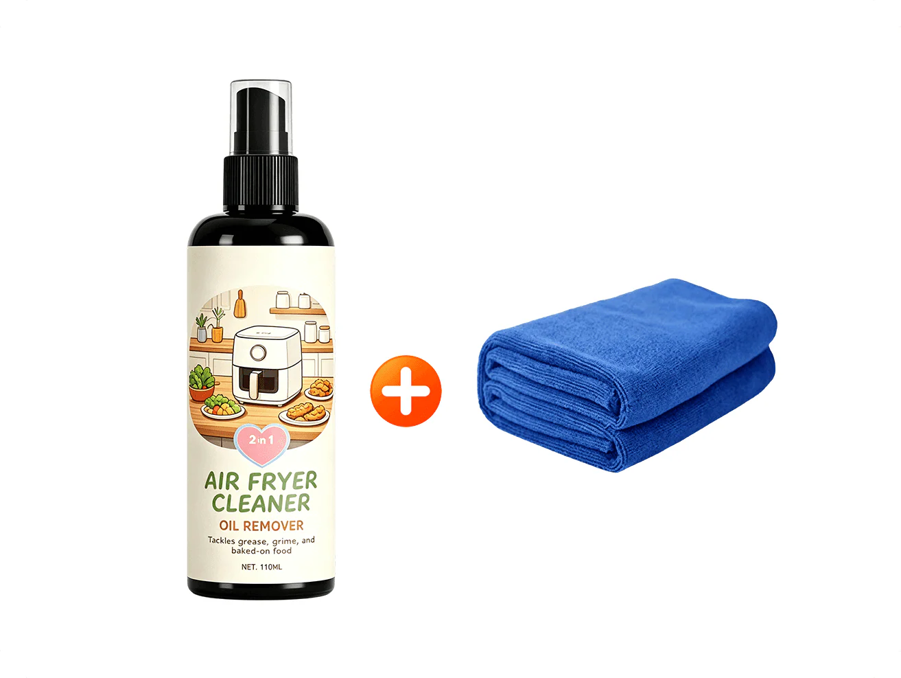 2-in-1 air fryer cleaner and degreaser spray