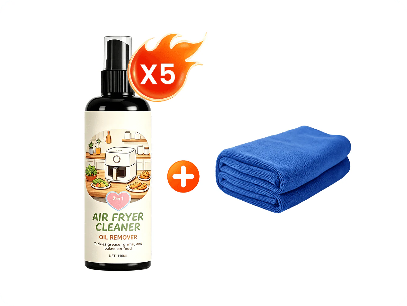 2-in-1 air fryer cleaner and degreaser spray