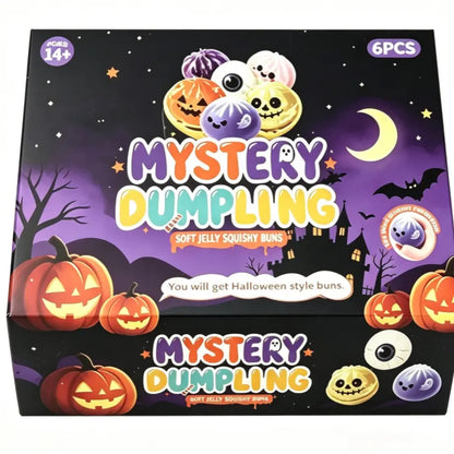 🎃 Halloween Mystery Dumpling Squishy Set – 6PCS Glitter Ghost Fidget Toys for Stress Relief & Holiday Fun