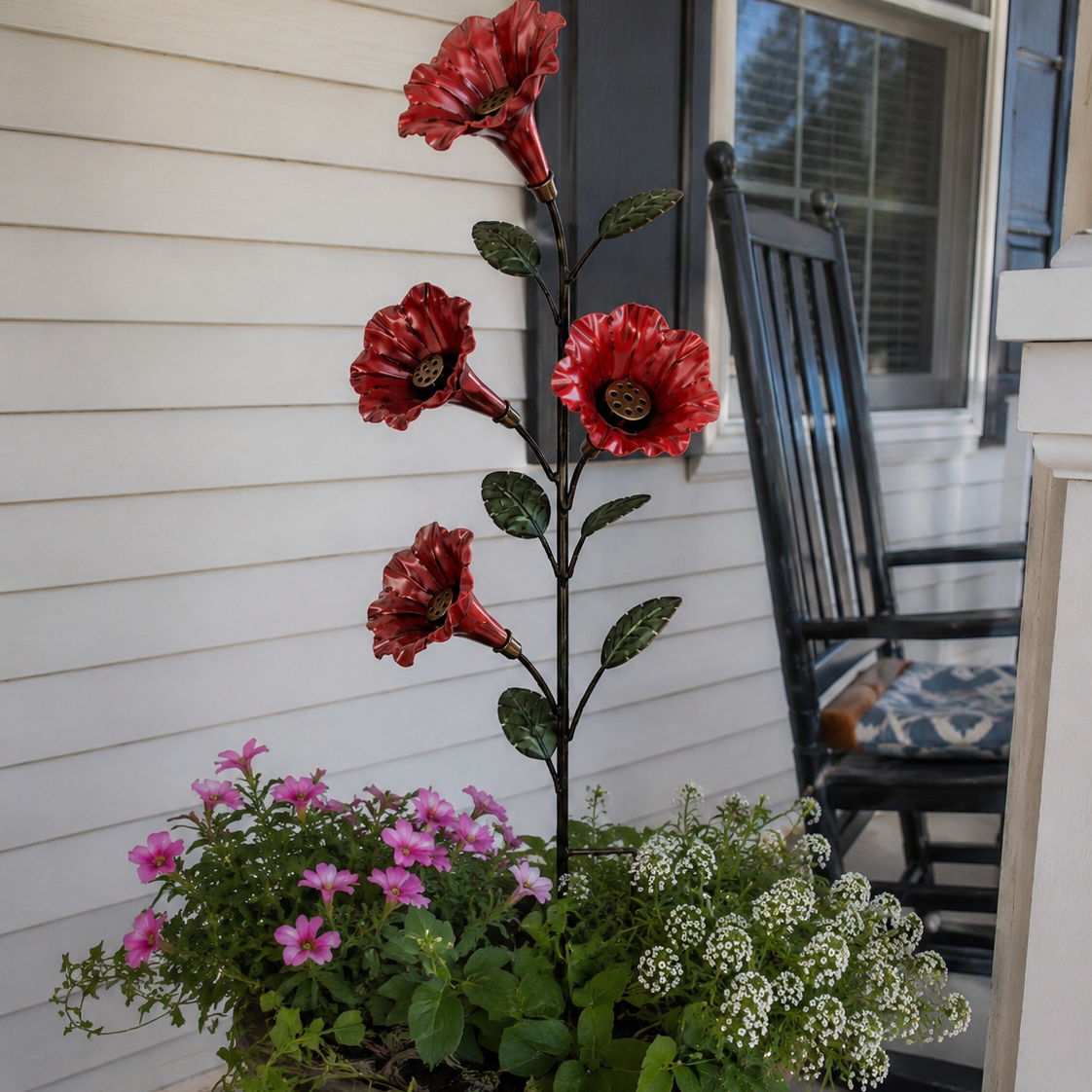 Vintage 4-Flower Hummingbird Feeder Garden Stake