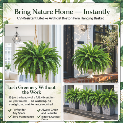 🔥 Last Day 50% OFF 🌱 UV-Resistant Lifelike Artificial Boston Fern