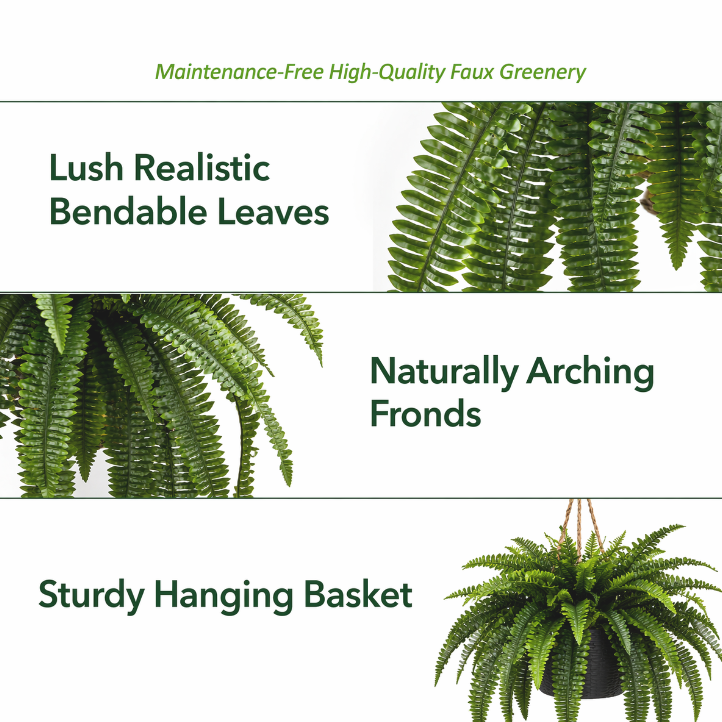 🔥 Last Day 50% OFF 🌱 UV-Resistant Lifelike Artificial Boston Fern