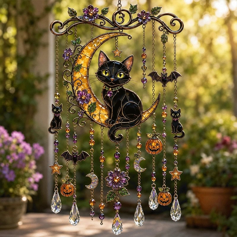 🎃Capteur solaire et carillon éolien d'Halloween