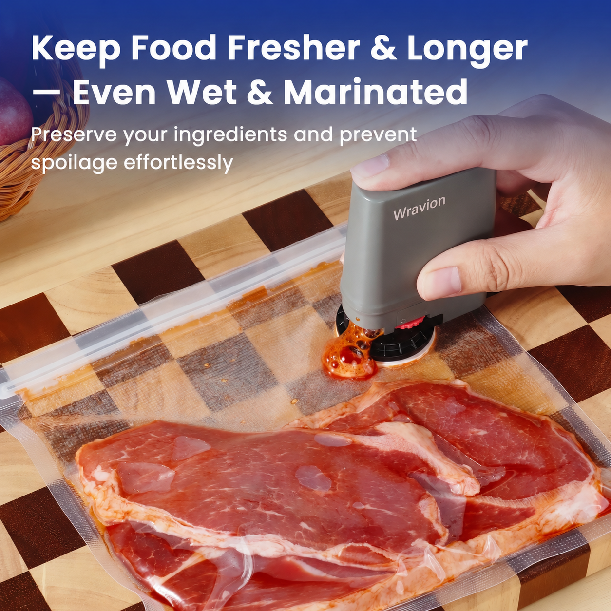 Wravion® VersaPump: Waterproof High-Power Vacuum Sealer with Aeration System
