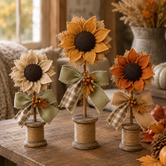 Cozy Fall Sunflower Collection – Handmade-Style Farmhouse Autumn Decor Set