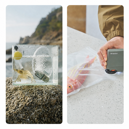 Wravion® VersaPump: Waterproof High-Power Vacuum Sealer with Aeration System