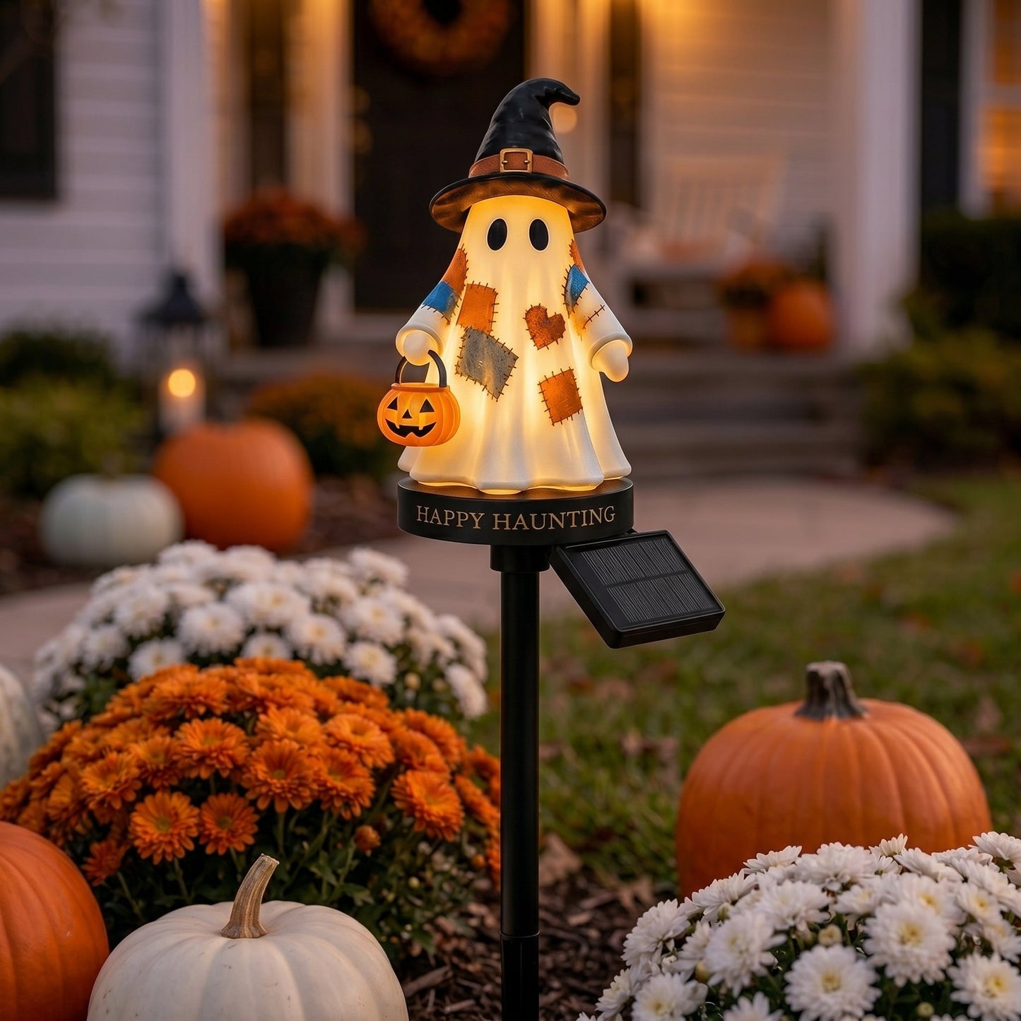 👻Personalized Solar Ghost Garden Stake Light – A Seasonal Glow for Your Garden