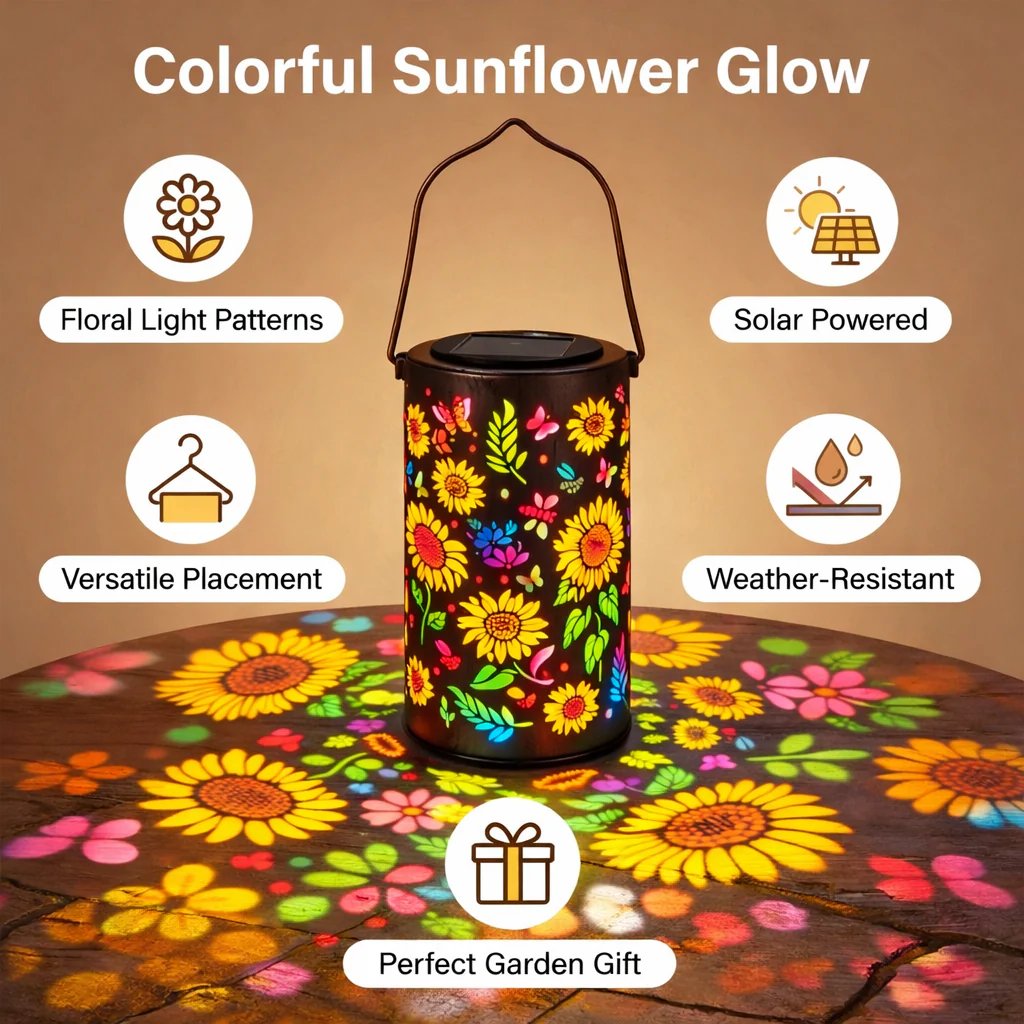 💖🎁2026 Mother's Day Gifts 49% Off-Glowing Colorful Sunflower Solar Garden Lantern