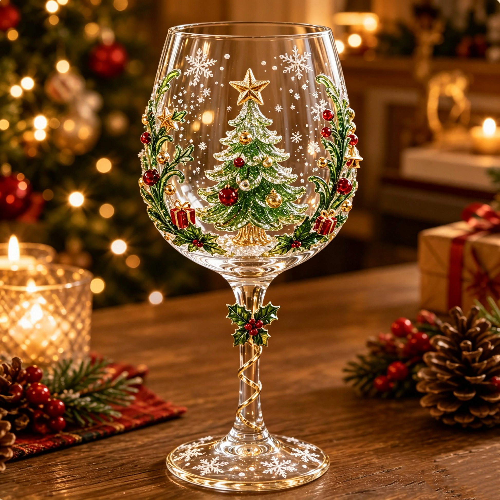 🎄🥂Christmas 3D Wine Glass Collection Gift Box Set