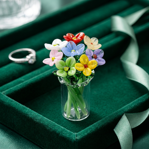 Mini Glass Flower Bouquet