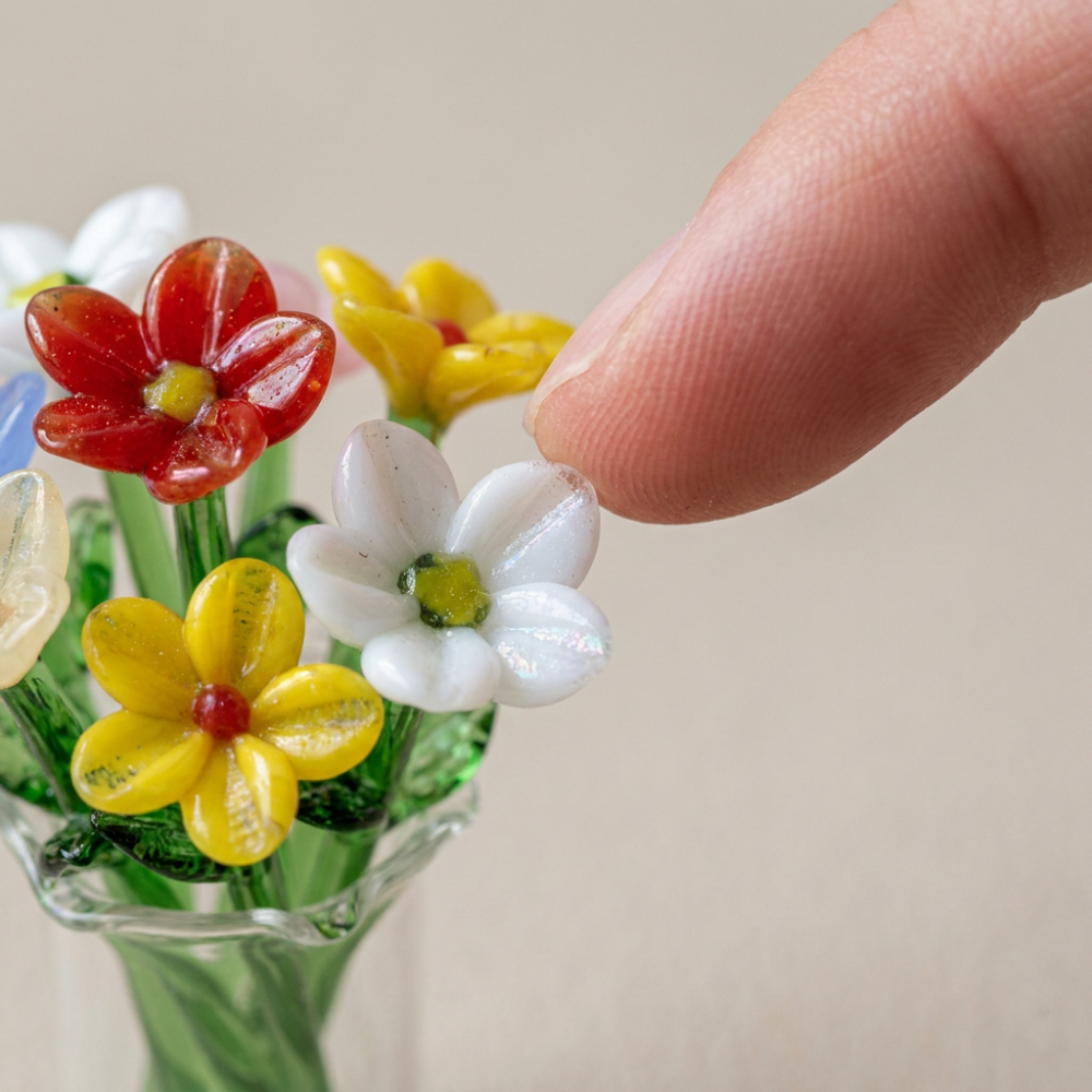 Mini Glass Flower Bouquet
