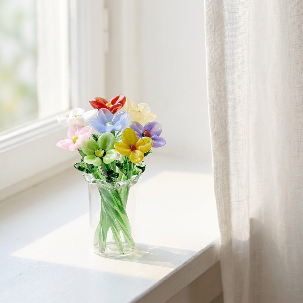 Mini Glass Flower Bouquet