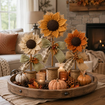 Cozy Fall Sunflower Collection – Handmade-Style Farmhouse Autumn Decor Set