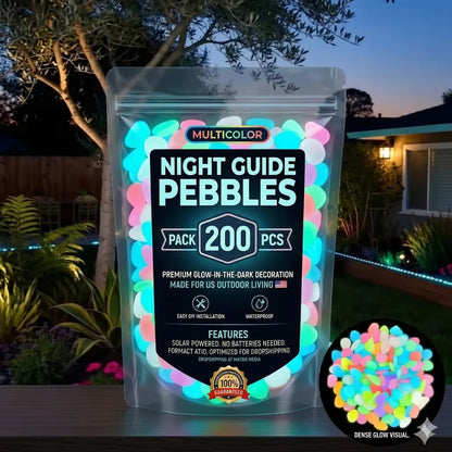 🌈 Glow-in-the-Dark Pebbles- Garden & Aquarium Decor-wsm
