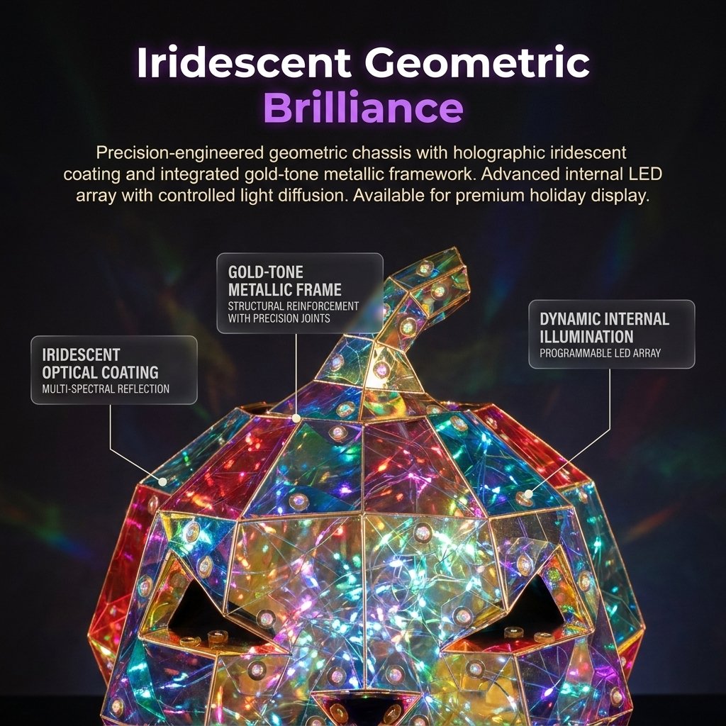 🔥Iridescent Pumpkin Light | Prism-Effect Pumpkin Art Sculpture Night Light | Colorful LED Halloween Party Decor
