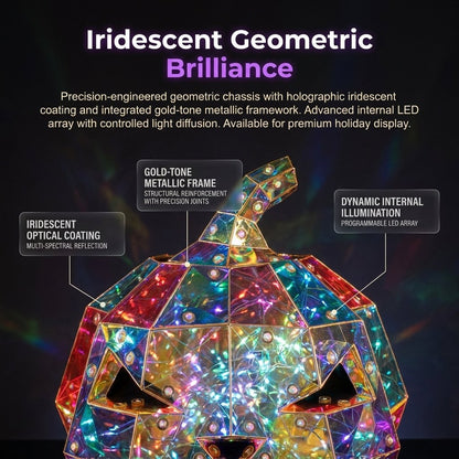 🔥Iridescent Pumpkin Light | Prism-Effect Pumpkin Art Sculpture Night Light | Colorful LED Halloween Party Decor