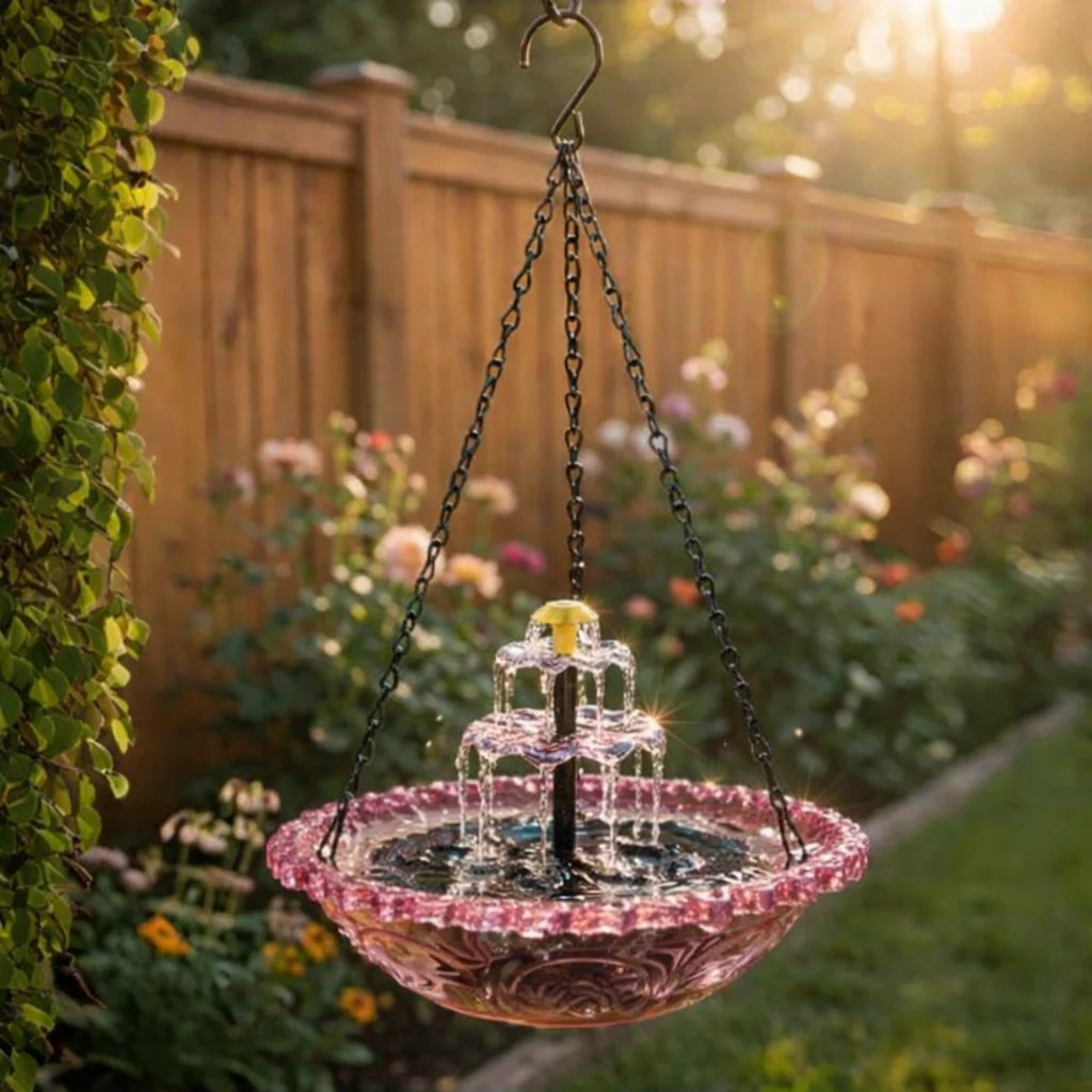 🌸Spring Promotion--Solar Powered Hanging Bird Bath Fountain