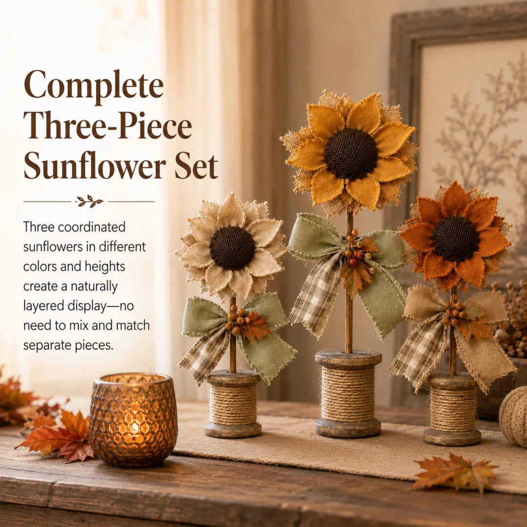 Cozy Fall Sunflower Collection – Handmade-Style Farmhouse Autumn Decor Set