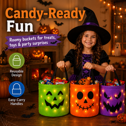 🎃 Wravion™ LED Halloween Candy Bucket