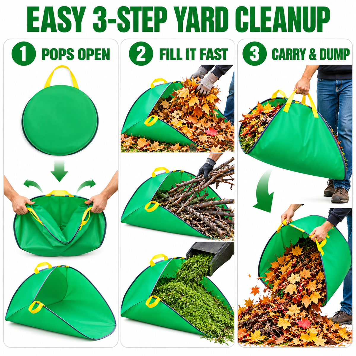 TopSpire® Jumbo Collapsible Yard Leaf Raking Bag 🍂✨