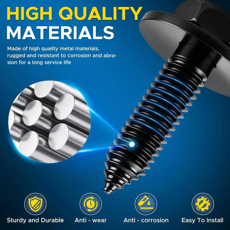 50PCS 1/4 Body Bolts & U-Nut Clips Kit