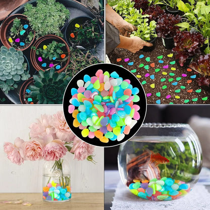 🌈 Glow-in-the-Dark Pebbles- Garden & Aquarium Decor-wsm