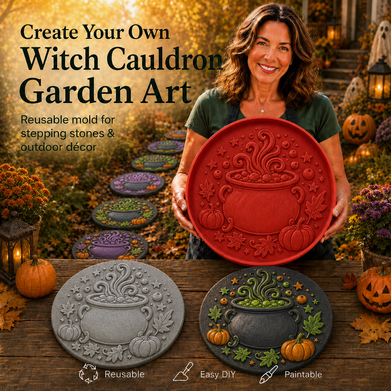 🎃 Last-Day Sale - Halloween Garden Stepping Stone Mold