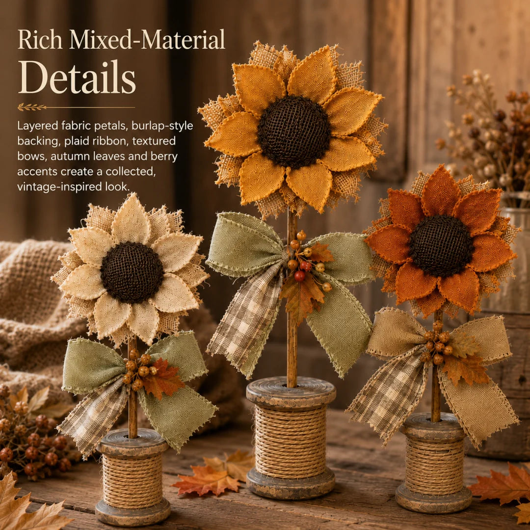 Cozy Fall Sunflower Collection – Handmade-Style Farmhouse Autumn Decor Set