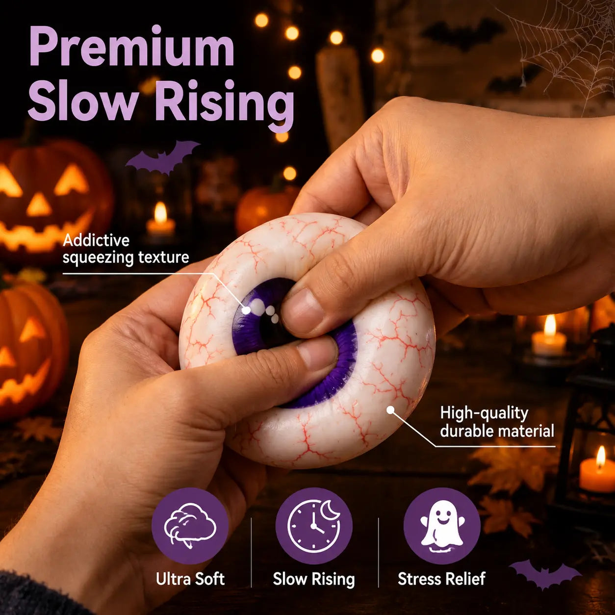 🎃 Halloween Mystery Dumpling Squishy Set – 6PCS Glitter Ghost Fidget Toys for Stress Relief & Holiday Fun