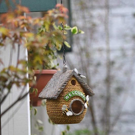 Welcome Home Hanging Birdhouse – Cozy Garden Decor
