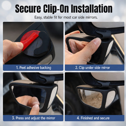 🚗 360° Blind Spot Wide-Angle Rearview Mirror