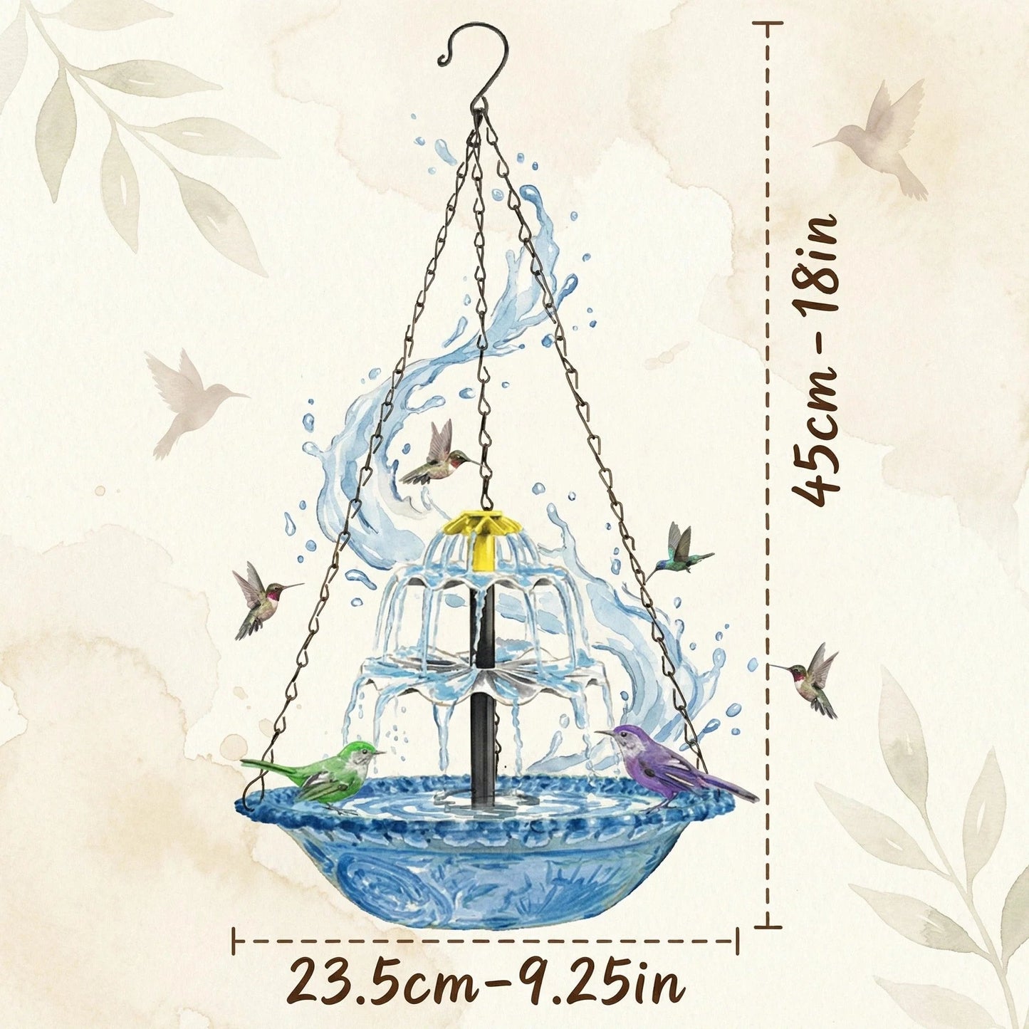 🌸Spring Promotion--Solar Powered Hanging Bird Bath Fountain