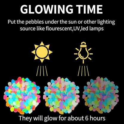 🌈 Glow-in-the-Dark Pebbles- Garden & Aquarium Decor-wsm