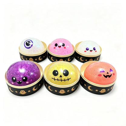 🎃 Halloween Mystery Dumpling Squishy Set – 6PCS Glitter Ghost Fidget Toys for Stress Relief & Holiday Fun