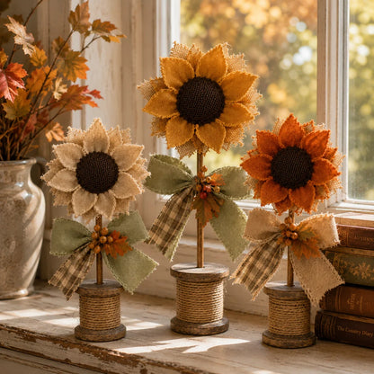 Cozy Fall Sunflower Collection – Handmade-Style Farmhouse Autumn Decor Set