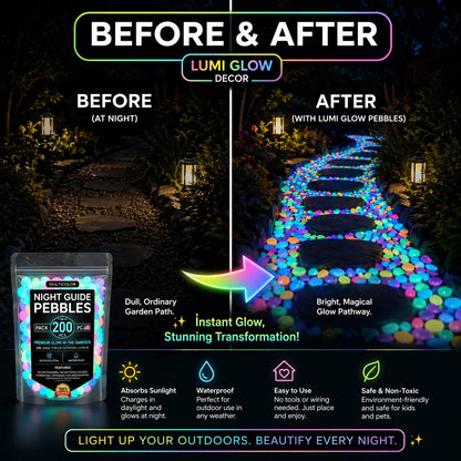 🌈 Glow-in-the-Dark Pebbles- Garden & Aquarium Decor-wsm