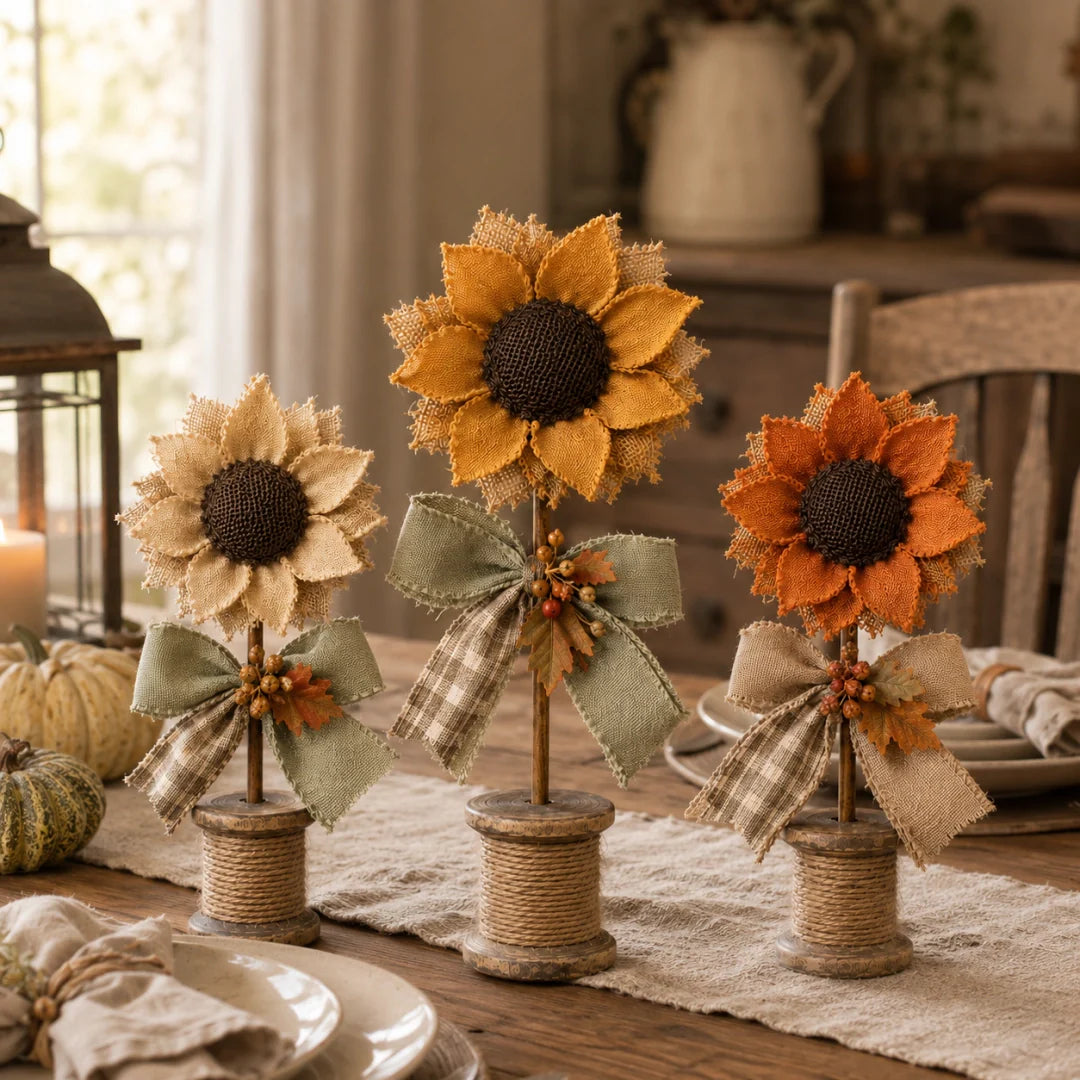 Cozy Fall Sunflower Collection – Handmade-Style Farmhouse Autumn Decor Set