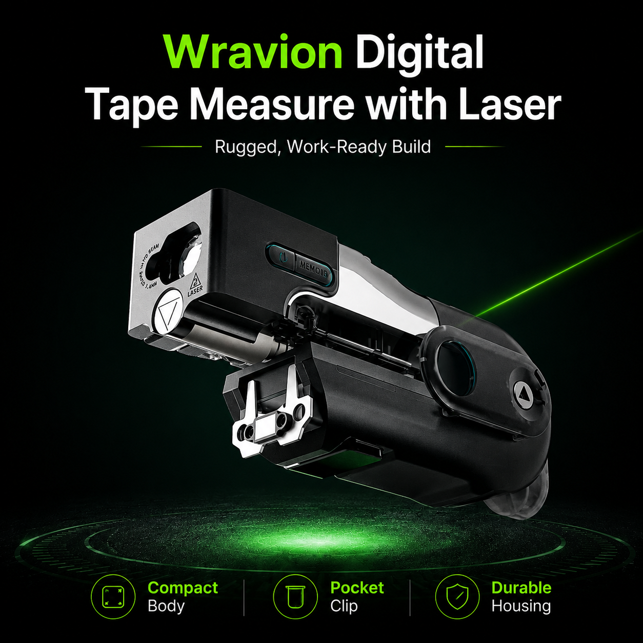 Wravion Digital Tape Measure with Laser
