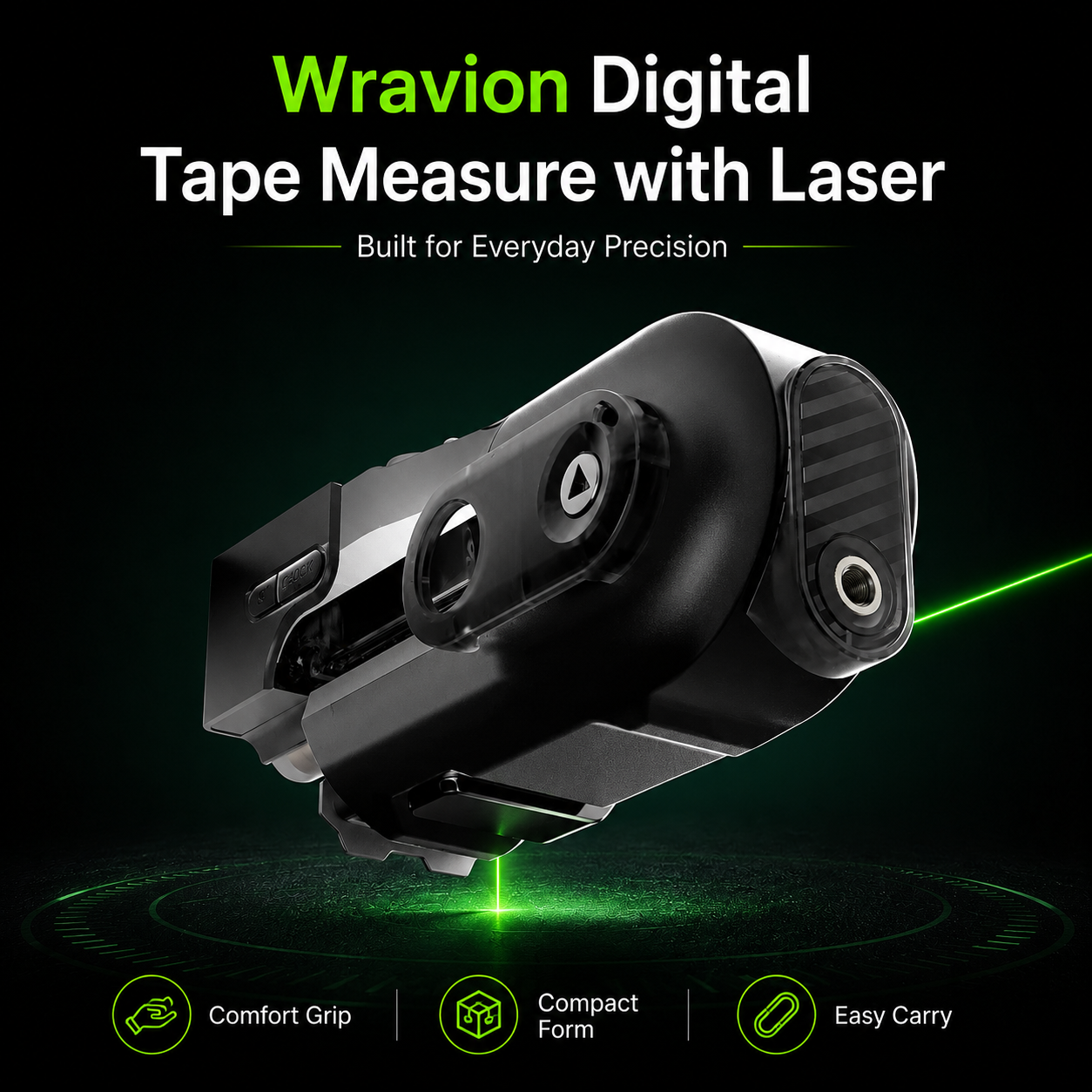Wravion Digital Tape Measure with Laser