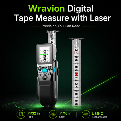 Wravion Digital Tape Measure with Laser
