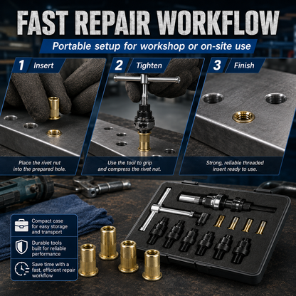 🔥 Best Seller | Carbon steel rivet nut set (including M3–M8 sizes)